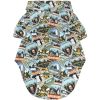 Doggie Design — Hawaiian Camp Shirt — 100 Percent Cotton Tropical Print Button Up Lightweight Summer Apparel Leash Hole Multiple Sizes Styles