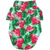 Doggie Design — Hawaiian Camp Shirt — 100 Percent Cotton Tropical Print Button Up Lightweight Summer Apparel Leash Hole Multiple Sizes Styles