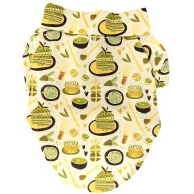 Doggie Design — Hawaiian Camp Shirt — 100 Percent Cotton Tropical Print Button Up Lightweight Summer Apparel Leash Hole Multiple Sizes Styles (Color: Matcha Tea, Size: XX-Small)
