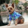 Doggie Design — Hawaiian Camp Shirt — 100 Percent Cotton Tropical Print Button Up Lightweight Summer Apparel Leash Hole Multiple Sizes Styles