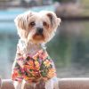 Doggie Design Hawaiian Camp Shirt 100 Percent Cotton Tropical Print Button Up Lightweight Summer Apparel Leash Hole Multiple Styles