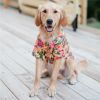Doggie Design Hawaiian Camp Shirt 100 Percent Cotton Tropical Print Button Up Lightweight Summer Apparel Leash Hole Multiple Styles