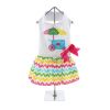Touchdog Ice Cream Cart Dog Dress Embroidered Summer Leash Raspberry Themed D Ring with XL Leash Hole for Springtime Outings and Play