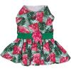 Doggie Design Juicy Watermelon Dog Dress Matching Leash Picnic Hook and Loop Summer Lightweight Cotton Seasonal Outings Photo Moments