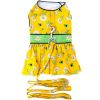 Doggie Design — Ladybugs Daisies Dog Dress — Matching Leash Charming Lightweight Spring Summer Style Warm Weather Outings Photo Moments Cotton Blend