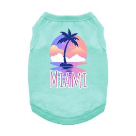 Unbranded — Miami Dog Shirt Tropical Graphic Cotton Comfortable Beach Lightweight Fit Everyday Style Small Medium Large Dogs (Color: Teal, Size: X-Small)