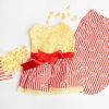 Doggie Design Movie Theater Popcorn Dog Dress Matching Leash Lightweight Novelty Fun Summer Outings Photo Moments Charming Apparel