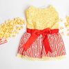 Doggie Design Movie Theater Popcorn Dog Dress Matching Leash Lightweight Novelty Fun Summer Outings Photo Moments Charming Apparel
