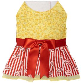 Doggie Design Movie Theater Popcorn Dog Dress Matching Leash Lightweight Novelty Fun Summer Outings Photo Moments Charming Apparel (Size: small)