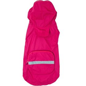 Doggie Design — Packable Waterproof Raincoat — Lightweight Mesh Lined Windbreaker Compact Travel All Weather Protection Small Medium Large Breeds (Color: Pink, Size: X-Small)