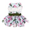 Doggie Design — Floral Ruffled Dog Dress — Elegant Spring Outfit Leash Included Tea Party Embroidered Collar Garden Fashion Lightweight Seasonal