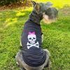 Doggie Design — Pirate Skull Pink Bow Dog Shirt — Classic Edgy Spooky Playful Halloween Tank Lightweight Comfortable Fit Small Medium Dogs