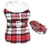 Doggie Design Dog Harness Sherpa-Lined Adjustable Matching Leash Winter Coat Set