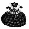 Doggie Design — Black White Polka Dot Dog Dress — Tulle Lining Rhinestone Button Detail D‑Ring Leash Set Fashion Style Heavy‑Duty Re‑enforced