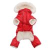 Ruffin It — Red Warm Waterproof Dog Snowsuit — Sherpa Lined Hooded Coat Jacket Insulated Winter Protection Comfortable Fit Small Medium Dogs