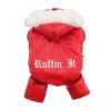 Ruffin It — Red Warm Waterproof Dog Snowsuit — Sherpa Lined Hooded Coat Jacket Insulated Winter Protection Comfortable Fit Small Medium Dogs