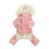 Doggie Design Red Dog Snowsuit Sherpa Lined Hooded Insulated Winter Coat