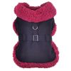 Doggie Design — Sherpa Lined Dog Harness Coat — Warm Adjustable Matching Leash Reinforced Stitching Winter Protection Comfortable Fit