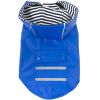 Pet Life Slicker Raincoat Striped Lining Pocket Reflective Functional Stylish Waterproof Lightweight Hooded Outdoor Protection Dogs