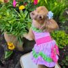 Doggie Design — Watermelon Dog Dress — Summer Harness Lightweight Cool Adjustable Bow Detail Bright Seasonal Style Warm Weather Outings