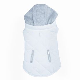 Dog Sweatshirt Hoodie Detachable Hood Flannel Coat Weekender Plaid Fleece Outfit (Color: White, Size: X-Small)