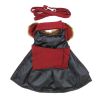 Doggie Design Wool Dog Harness Coat Faux Fur Trimmed Matching Leash Set Red
