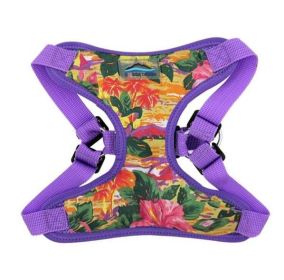Doggie Design — Wrap and Snap Harness — Soft Mesh Adjustable Choke Free Comfortable Secure Fit Easy Step In Everyday Walking Design (Color: Sunset Hibiscus, Size: X-Small)