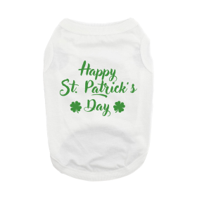 Doggie Design Happy St Patricks Day Dog Shirt Celebration Tee (Color: White, Size: X-Small)
