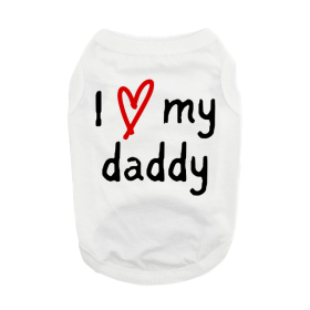Doggie Design I Love My Daddy Dog Shirt White Heart Tee (Color: White, Size: X-Small)