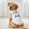 Doggie Design I Love My Daddy Dog Shirt White Heart Tee