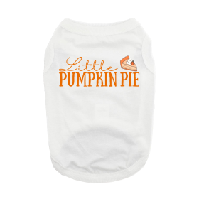 Doggie Design Little Pumpkin Pie Dog Shirt White Thanksgiving Tee (Color: White, Size: small)