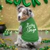 Doggie Design Lucky Dog Dog Shirt Emerald Green Celebration Tee