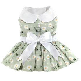 Doggie Design Mint Green Daisy Dog Dress Harness Matching Leash Set (Size: X-Small)