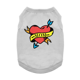 Doggie Design Mom Tattoo Dog Shirt Love Tee (Color: Glacier Gray, Size: X-Small)