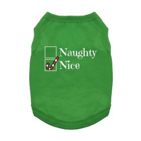 Doggie Design Nice Dog Shirt Holiday Green Christmas Tee (Color: Green, Size: X-Small)