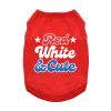Doggie Design Red White and Cute Dog Shirt Patriotic Tee Celebration
