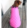 Doggie Design Reversible Fleece Lined Puffer Dog Coat Pink Plaid