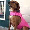 Doggie Design Reversible Fleece Lined Puffer Dog Coat Pink Plaid