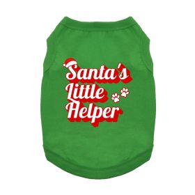 Doggie Design Santas Little Helper Dog Shirt Holiday Green Tee (Color: Green, Size: X-Small)